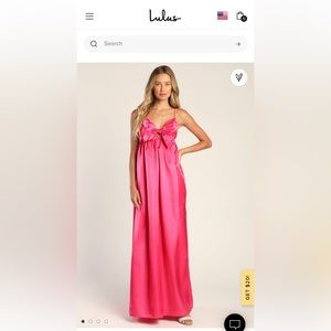 Lulus Pink Satin Babydoll dress XL